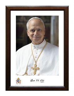 Quadro con foto di Papa Leone XIV