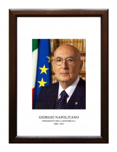 Quadro con foto del Presidente della Repubblica Gronchi
